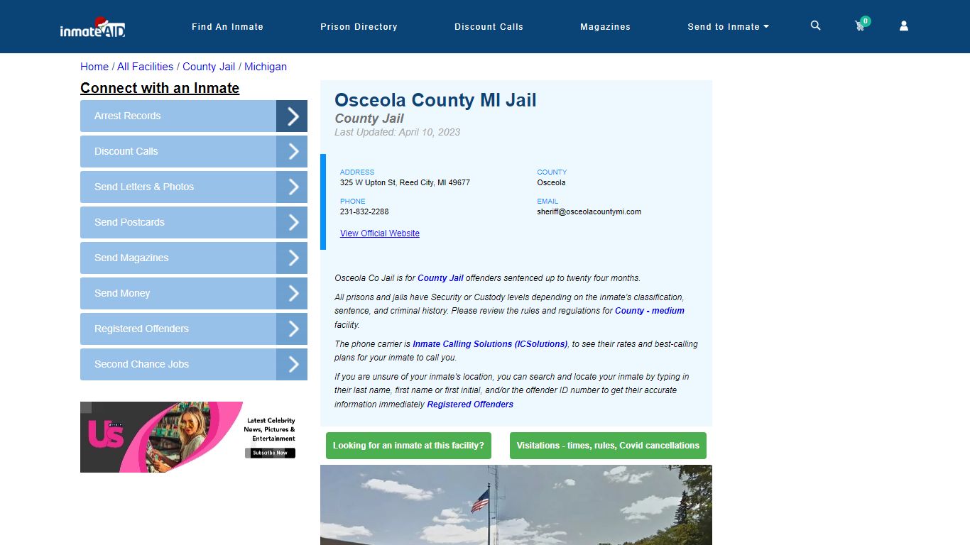 Osceola County MI Jail - Inmate Locator - Reed City, MI